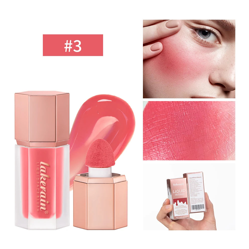 Waterproof Matte Liquid Blush with Mushroom Brush
