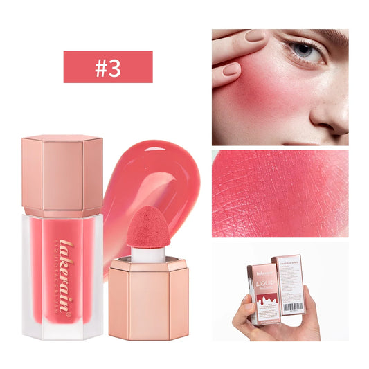 Waterproof Matte Liquid Blush with Mushroom Brush