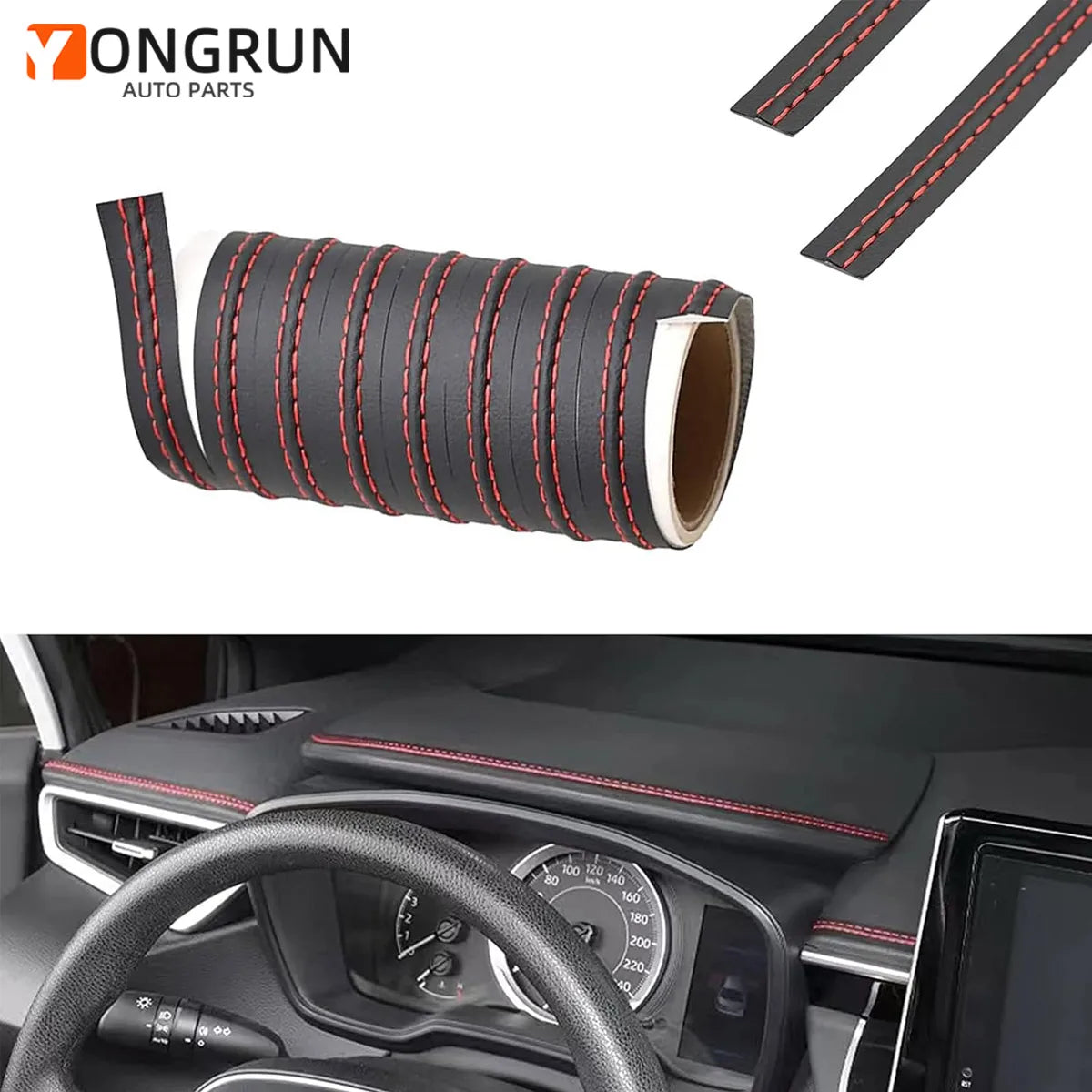 Flexible PU Leather Car Interior Decorative Trim Strip