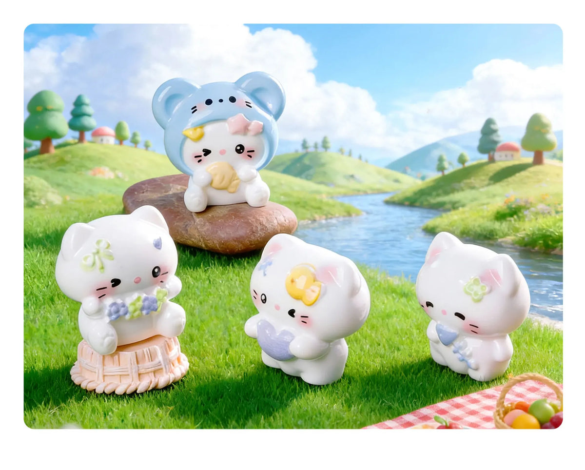 Cute Kawaii Cat Miniature Figurines for Car Dashboard and Desk Decor