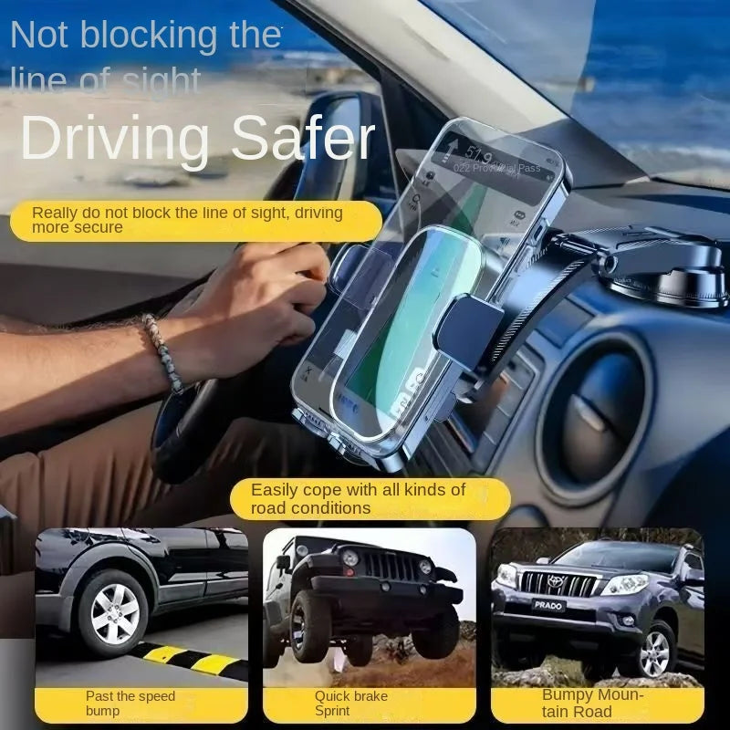 Universal 360-Degree Foldable Car Phone Holder with Vacuum Suction