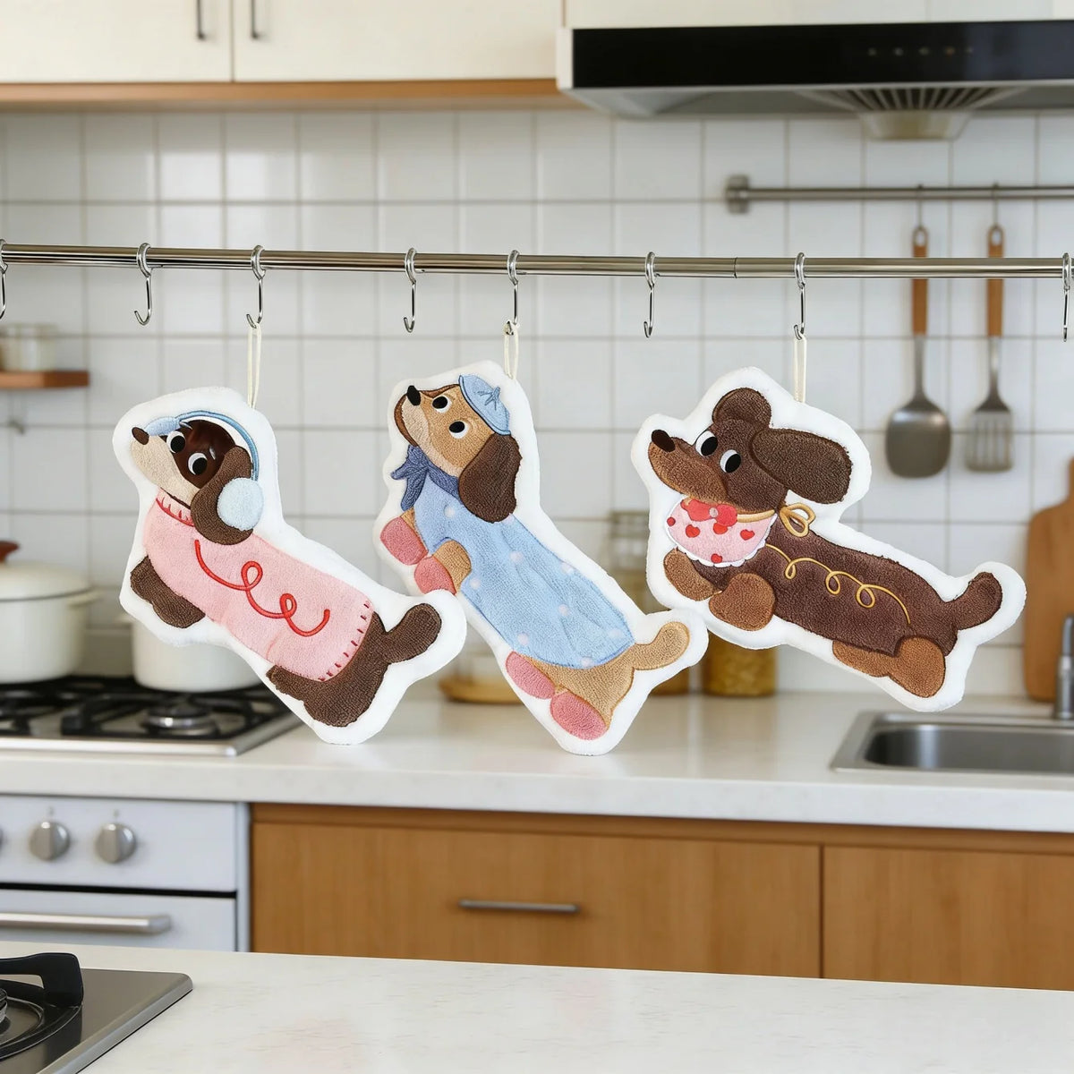 Cute Dog Shaped Hanging Hand Towel
