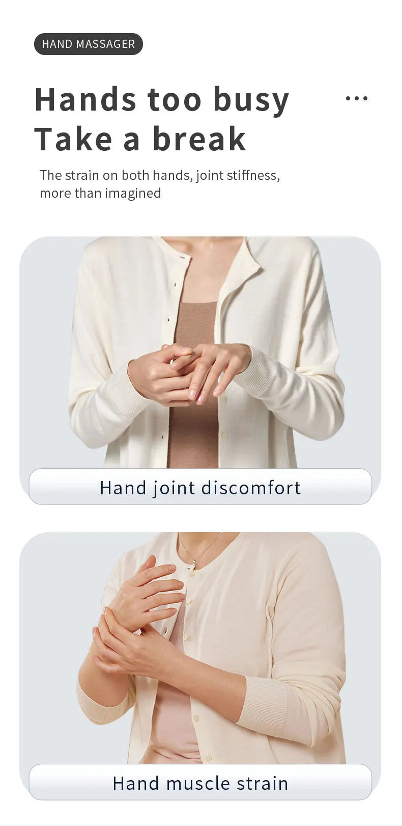 Electric Hand and Wrist Compression Massager with Heat - 9