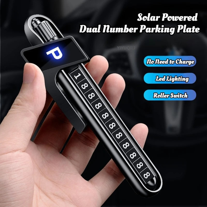 Solar Powered Car Parking Phone Number Plate