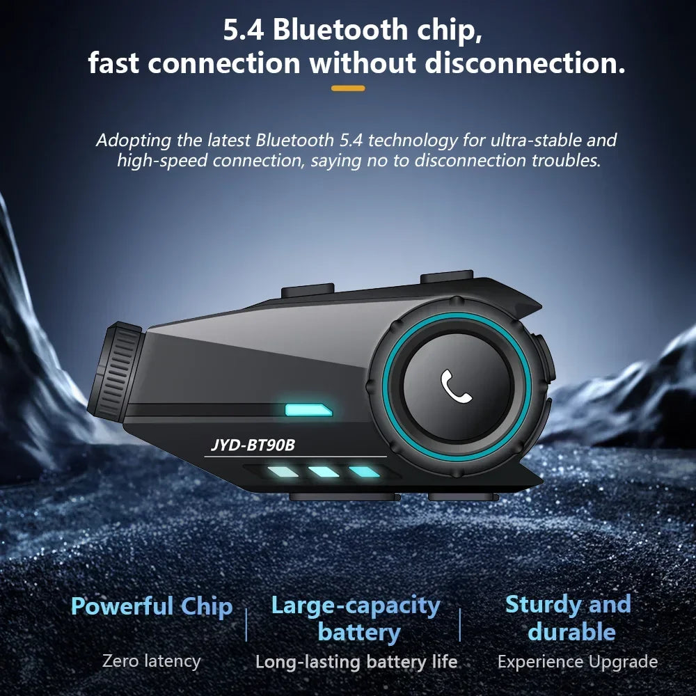 Bluetooth 5.4 Motorcycle Helmet Headset with 1080P Camera Intercom - 2