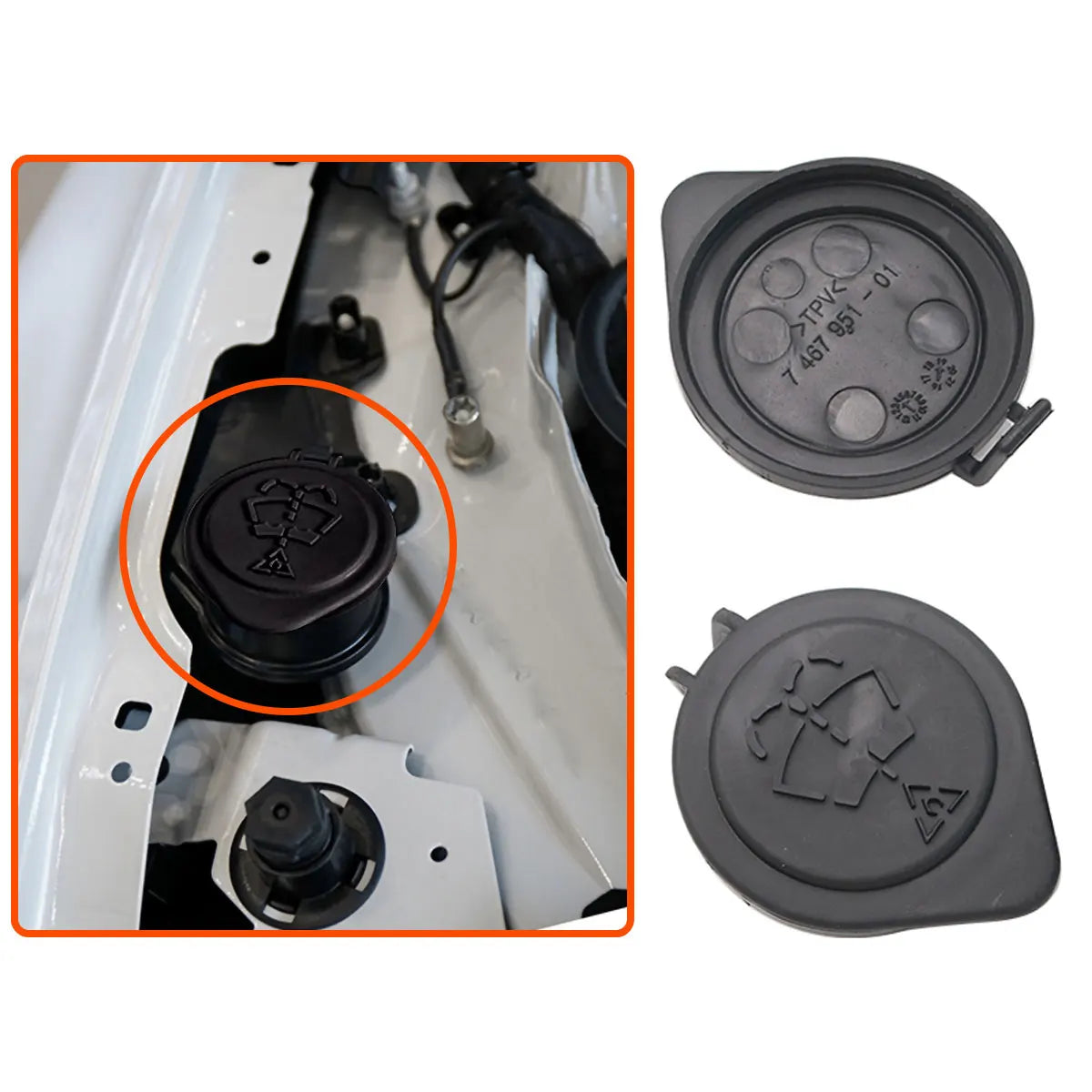Windshield Washer Fluid Reservoir Cap for BMW - 4