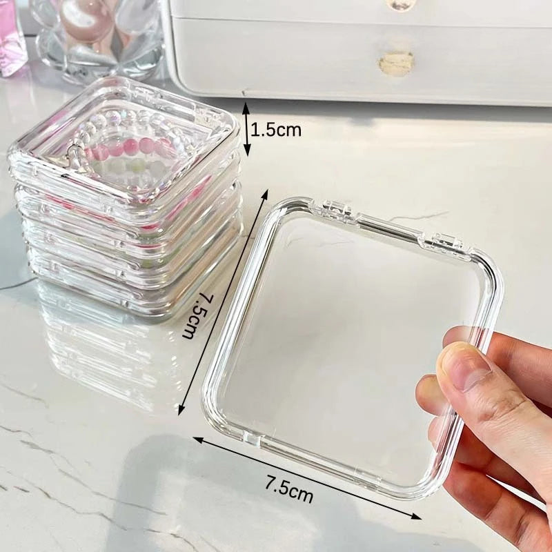 10Pcs Clear Stackable Storage Boxes for Jewelry and Crystal Bracelets