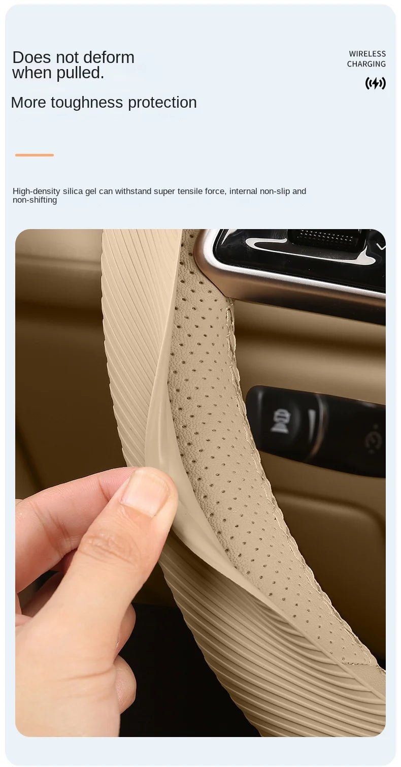 Non-Slip Breathable Silicone Car Steering Wheel Cover - 17