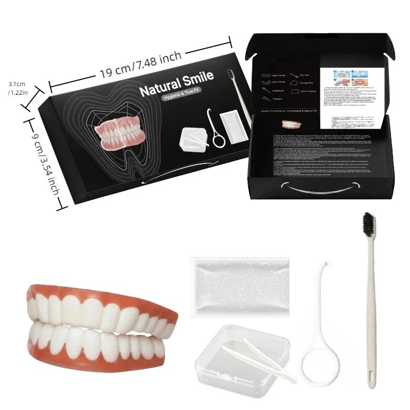 Complete Denture Set with Cleaning Case and Care Accessories - 8