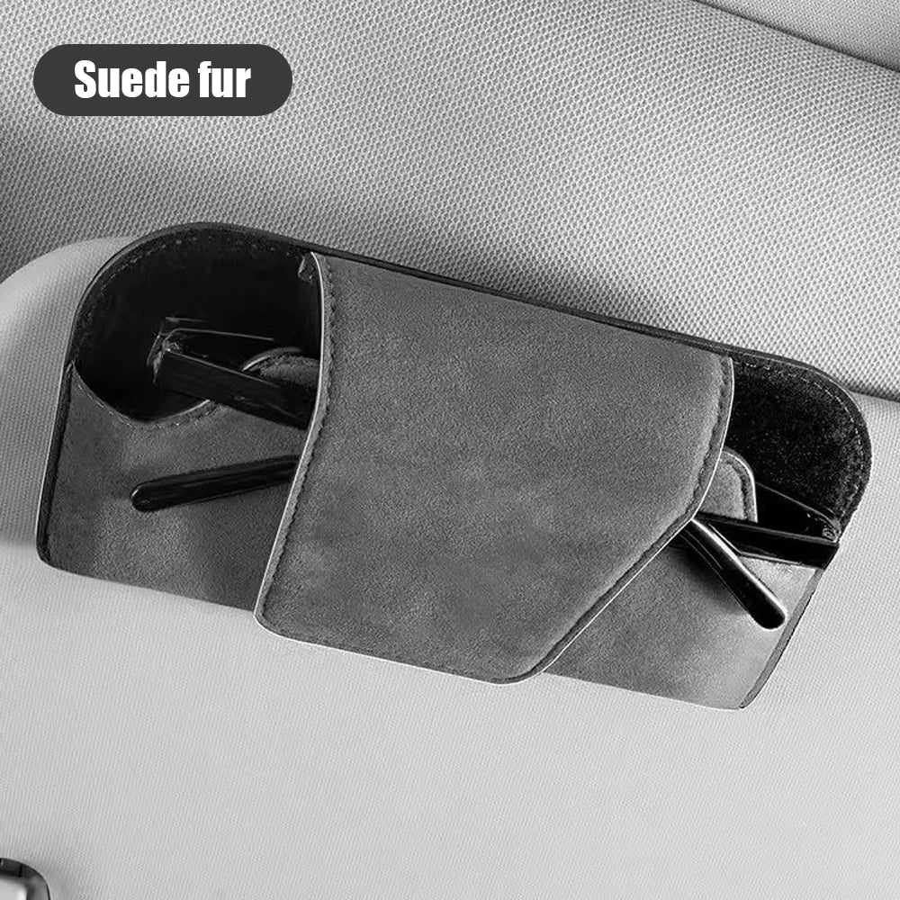 Leather Car Sun Visor Sunglasses Holder Case - 12