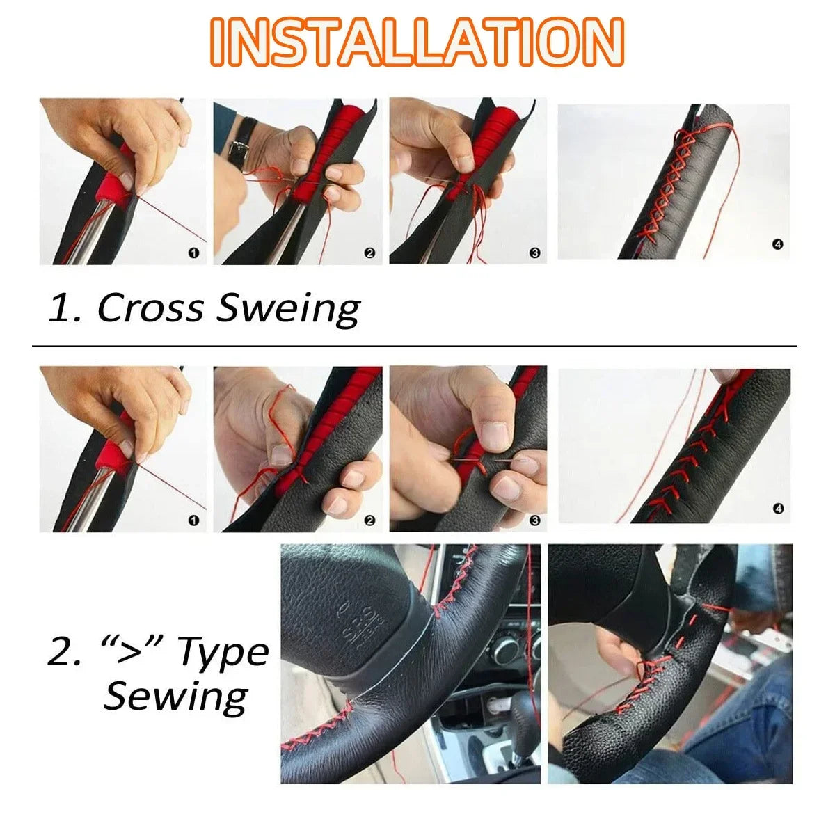 DIY Hand-Stitched Leather Steering Wheel Cover
