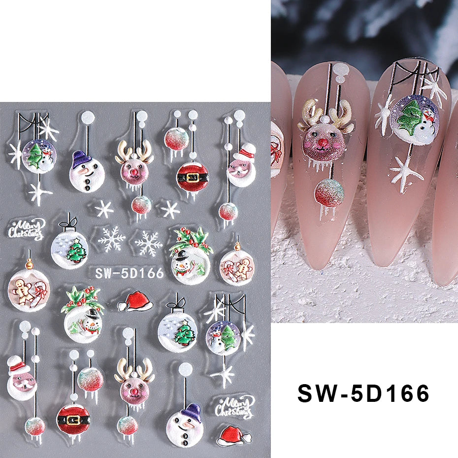 3D Christmas Cartoon Self-Adhesive Nail Art Decal Stickers - 63
