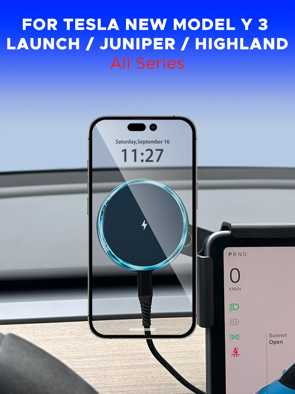 Magnetic Wireless Charging Phone Mount for Tesla - 7