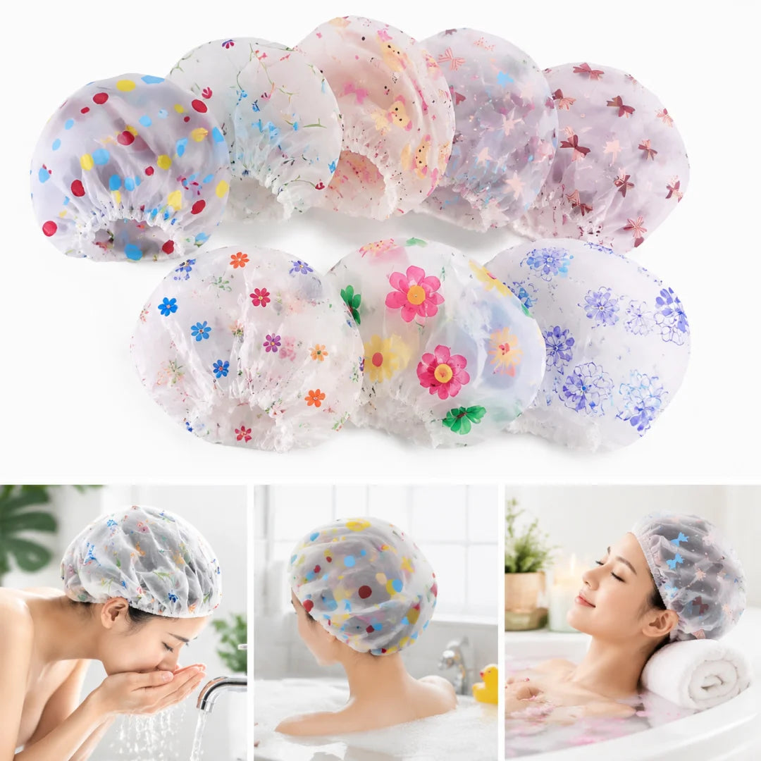 Adjustable Waterproof Shower Cap for Hair Protection - 1