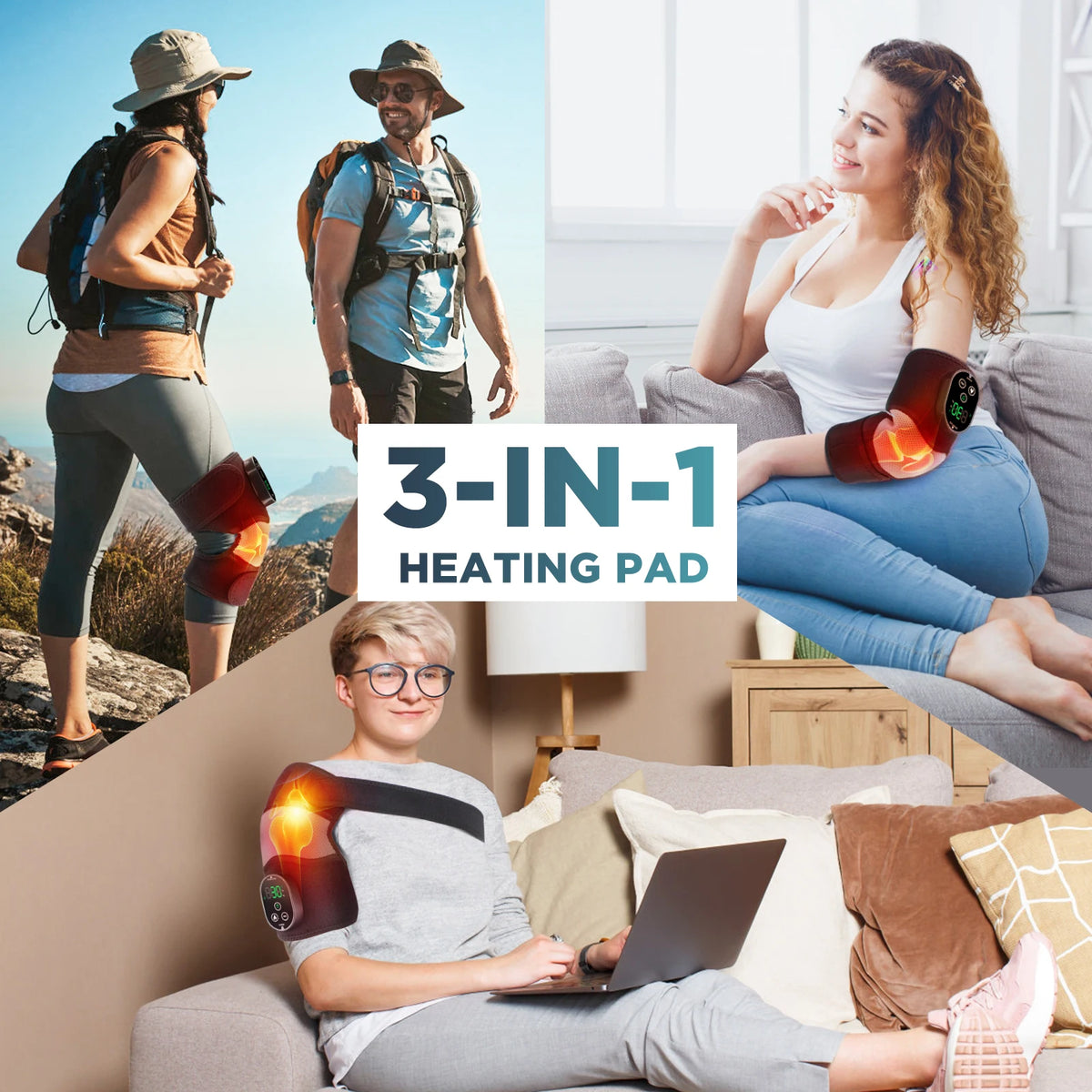 Heated Vibrating Knee Massager Wrap for Joint Pain Relief