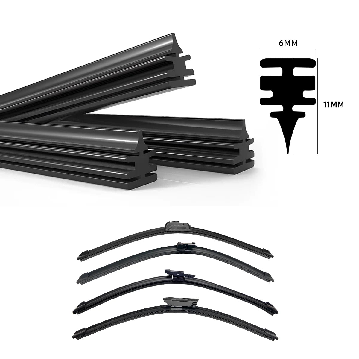 Universal Car Windshield Wiper Blade Refill Strip - 7