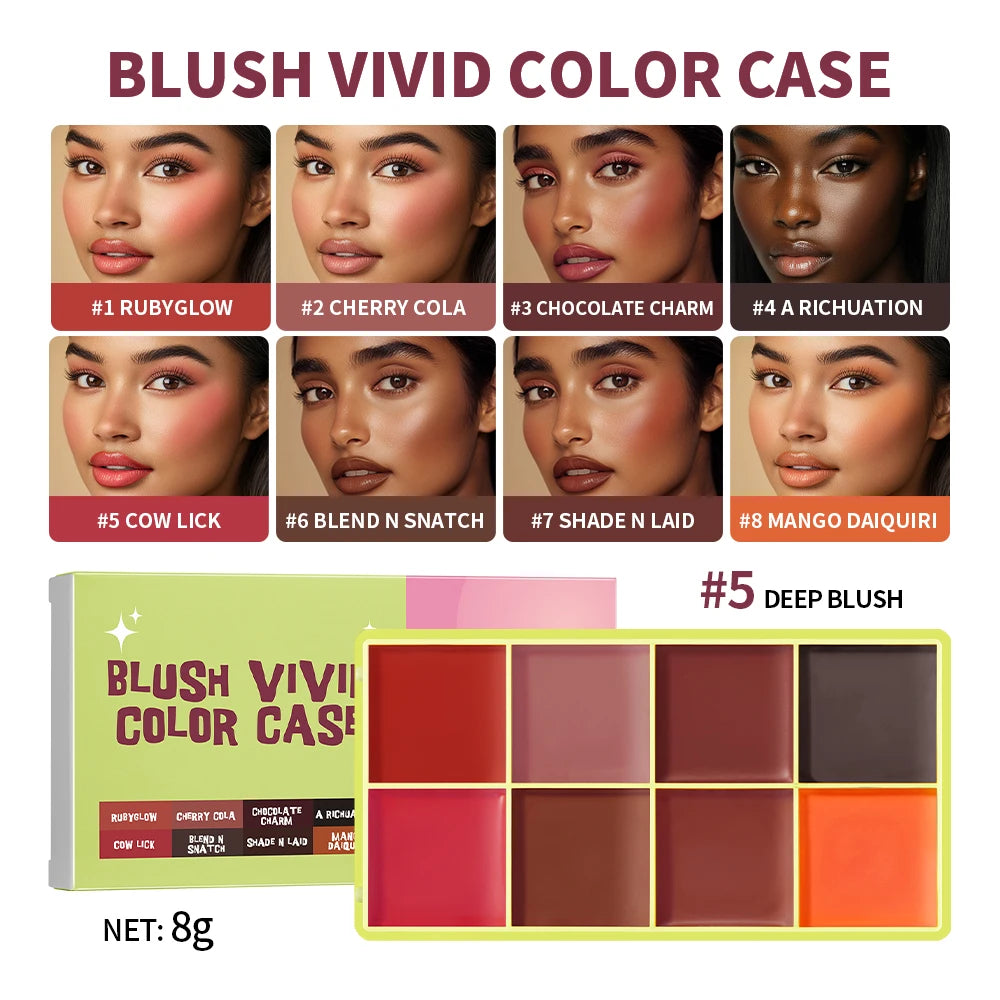 8-Color Cream Highlighter and Contour Palette