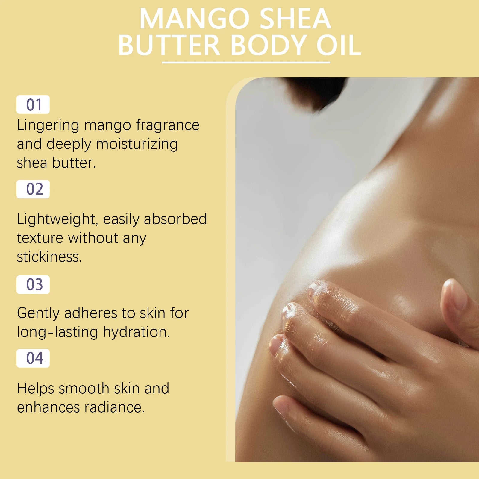 Mango Shea Butter Nourishing Body Oil for Dry Skin - 10