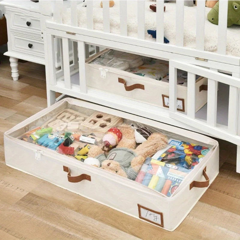 Foldable Underbed Storage Organizer for Blankets and Clothing - 3