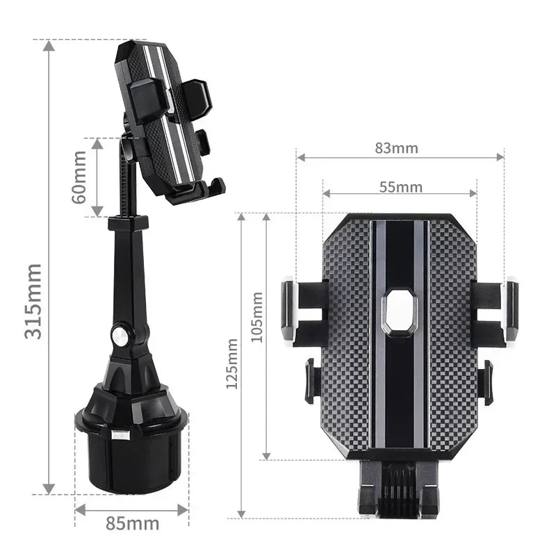 Adjustable Cup Holder Car Phone Mount