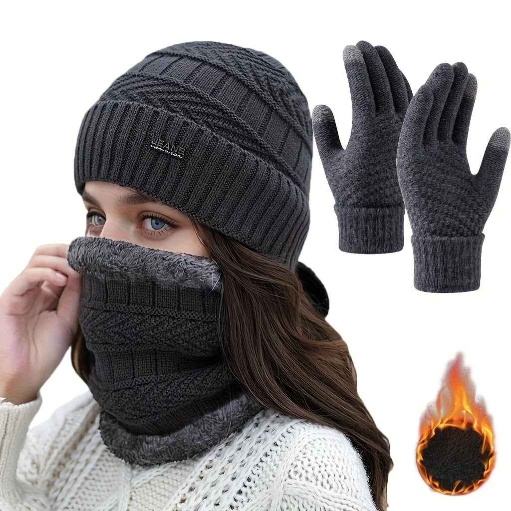 Women's Winter Thermal Hat, Scarf, and Glove Set - 9