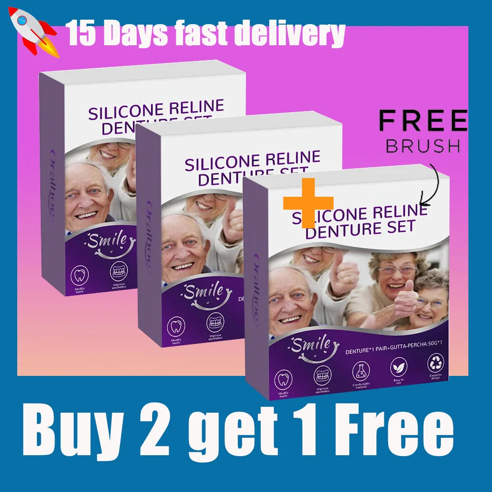 Comfort Fit Silicone Denture Reline and Care Kit - 7