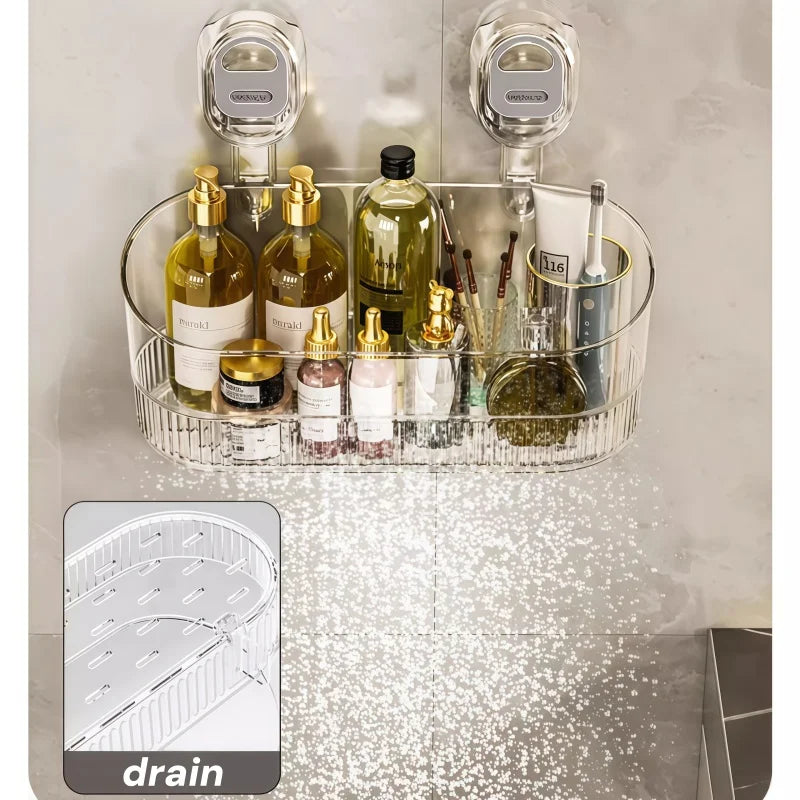 Punch-Free Suction Cup Bathroom Storage Shelf - 11