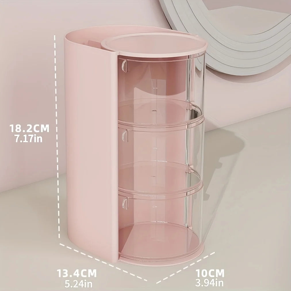 Rotating Desktop Cosmetic Makeup Brush and Accessory Organizer
