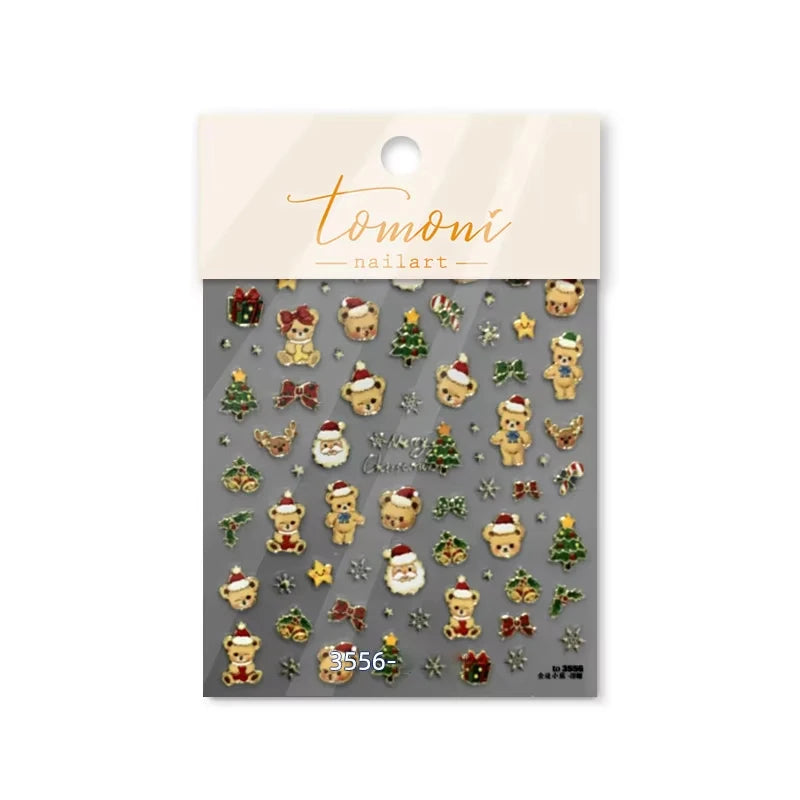 3D Christmas Cartoon Self-Adhesive Nail Art Decal Stickers - 40