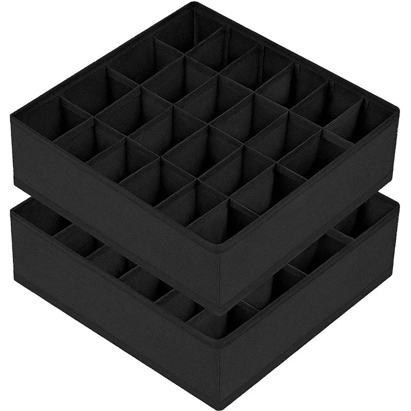 Foldable 24-Compartment Drawer Organizer for Underwear and Socks - 2