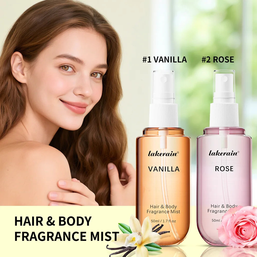 Long-Lasting Vanilla and Rose Hair and Body Fragrance Mist - 1