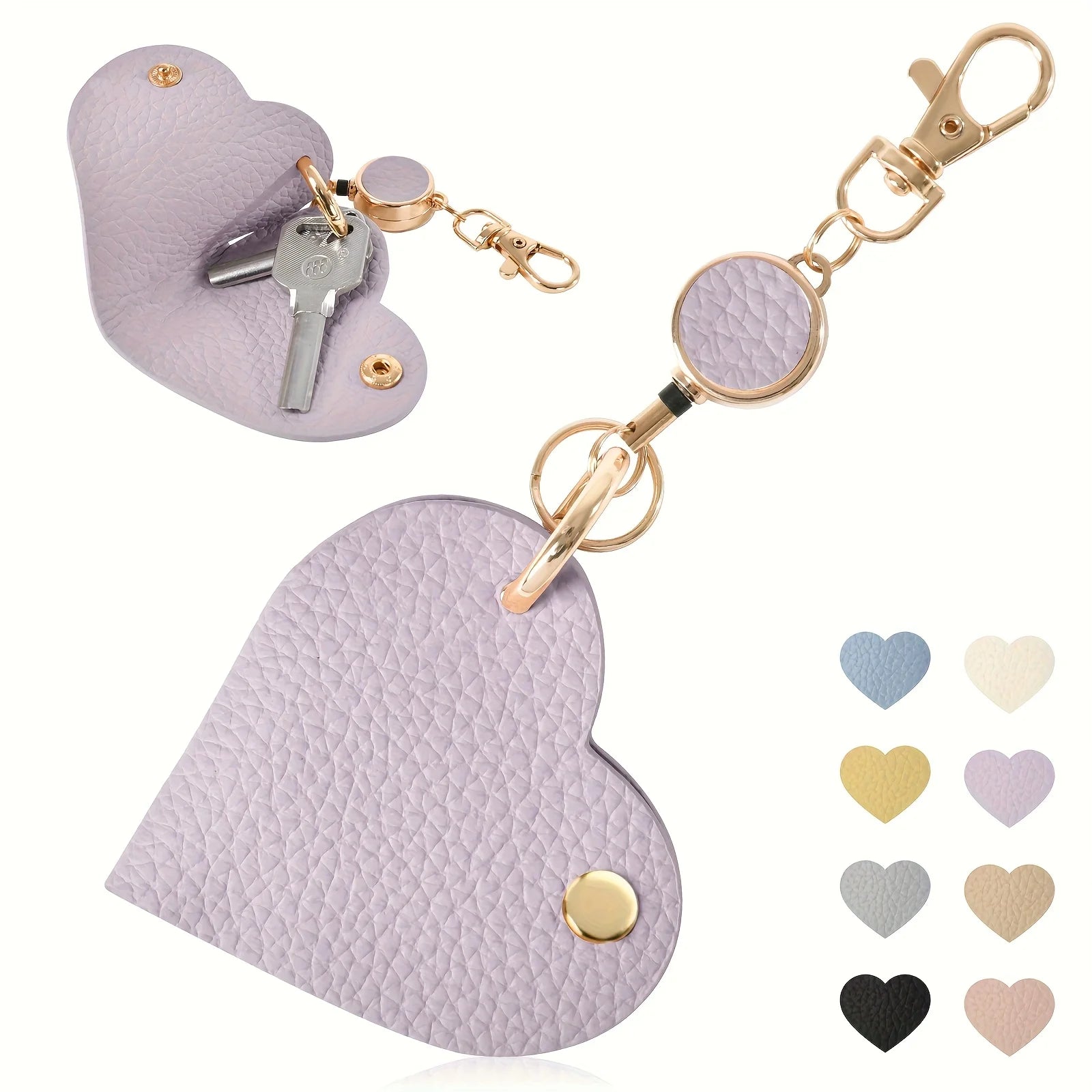 Heart-Shaped Retractable Keychain Wallet - 11