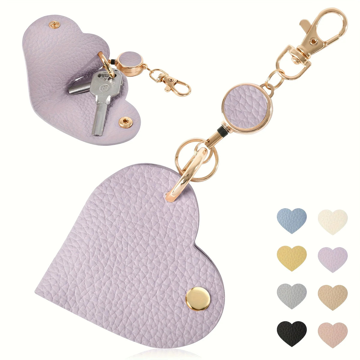 Heart-Shaped Retractable Keychain Wallet