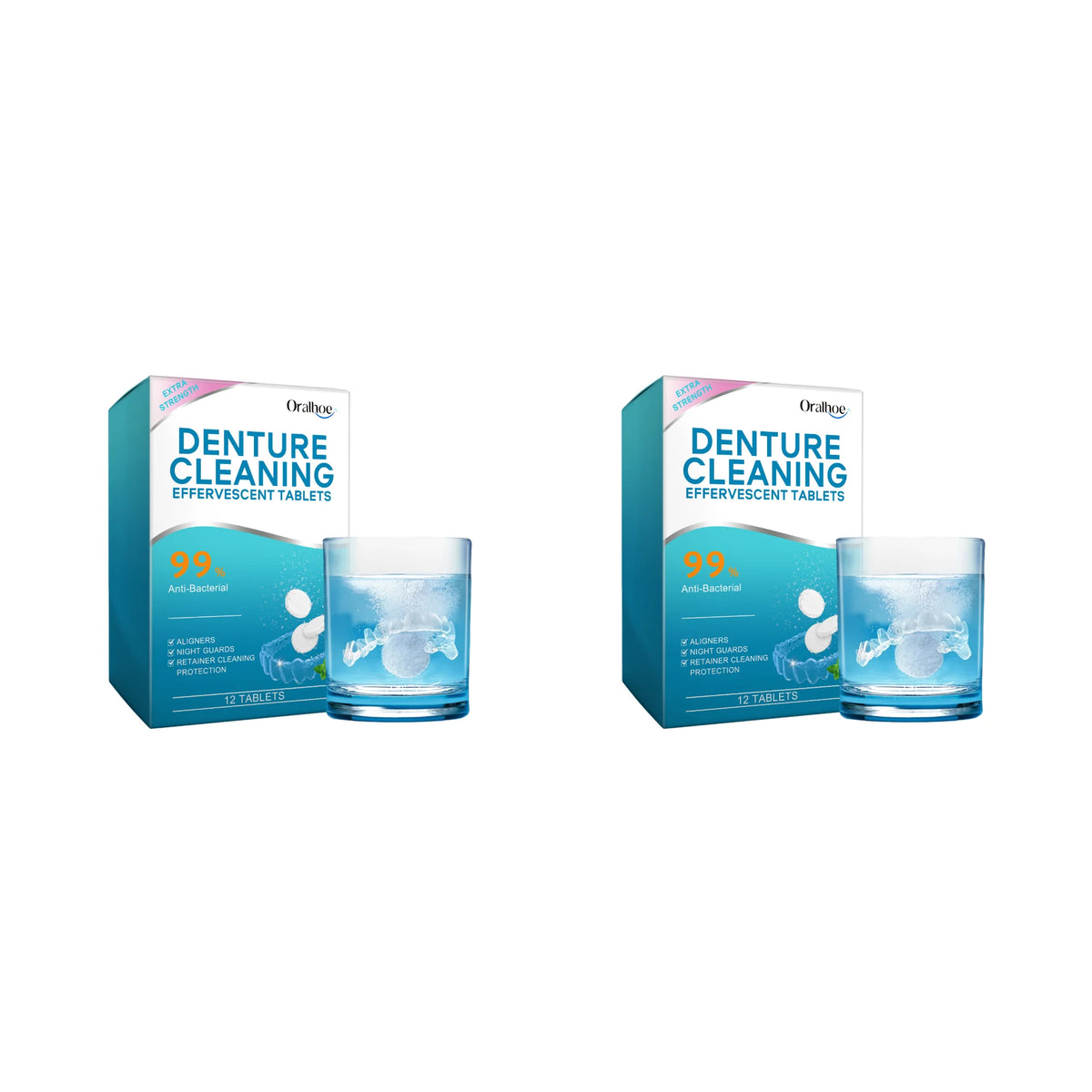 Effervescent Denture Cleaning Tablets for Fresh Breath