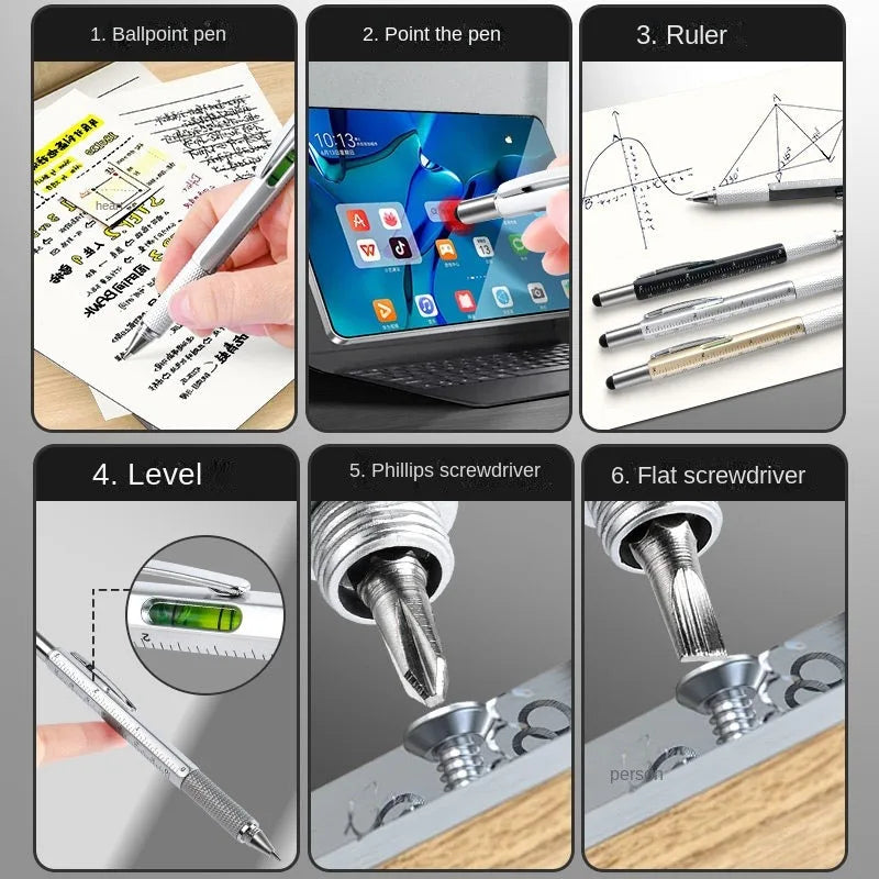 7-in-1 Multifunctional Tool Pen with Stylus and Measuring Gauge - 3