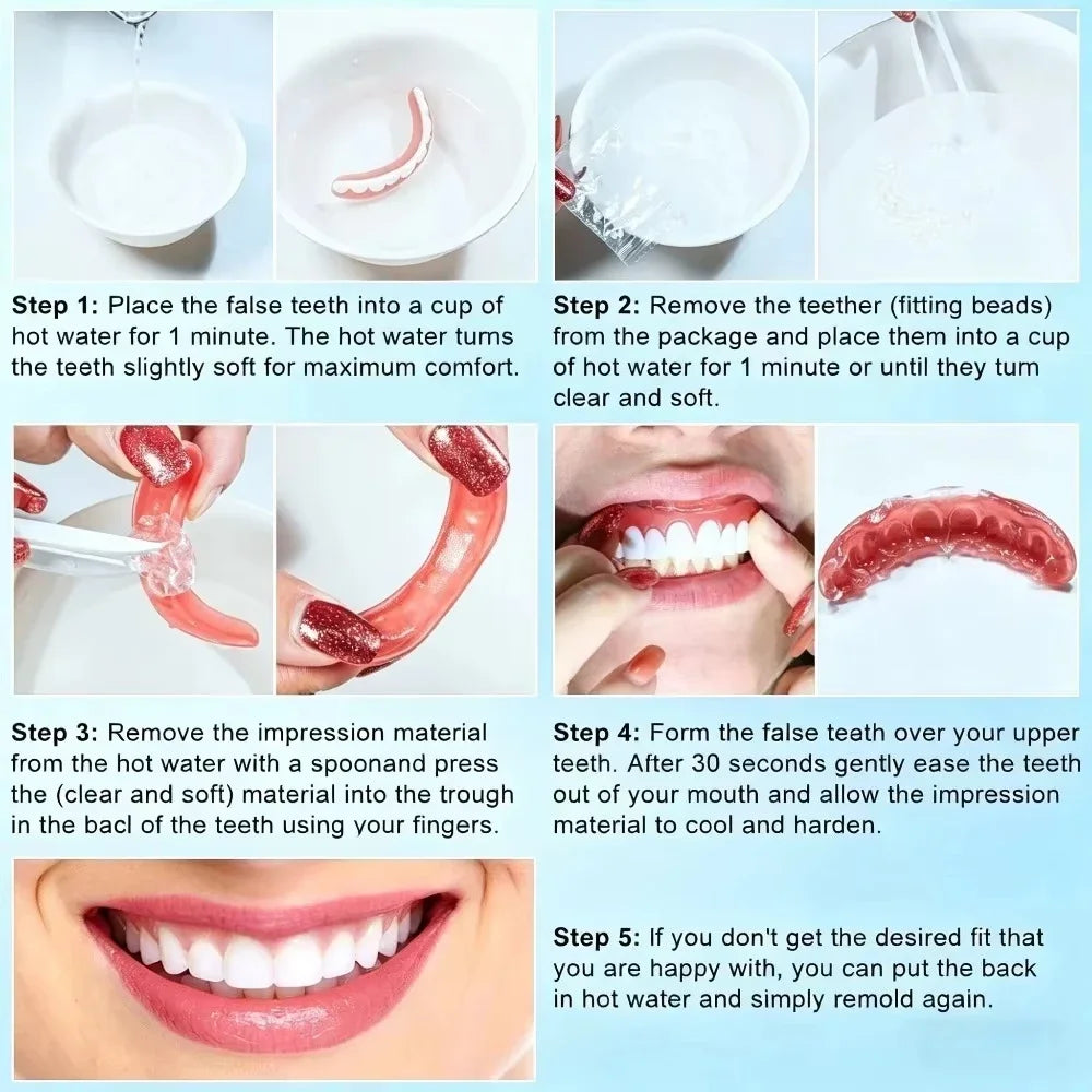 Custom-Fit Silicone Cosmetic Teeth Veneers