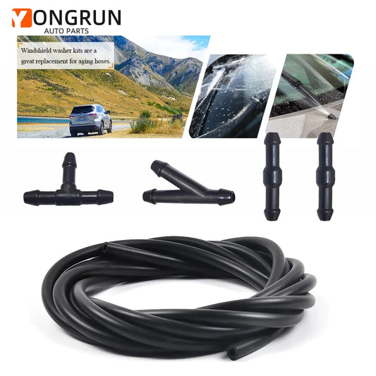 Universal Windshield Washer Hose Kit with Connectors for Car Glass