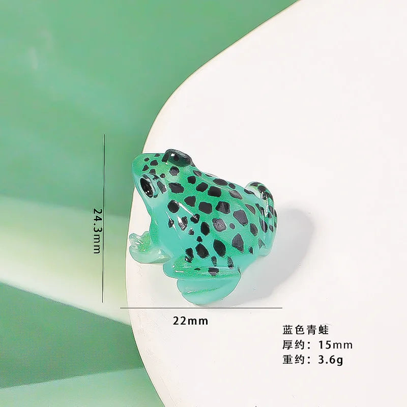 Miniature Luminous Frog Figurines for Moss Landscapes