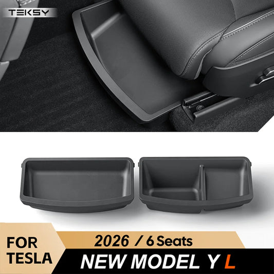 Front Under Seat Storage Organizer Tray for Model Y L 6-Seater