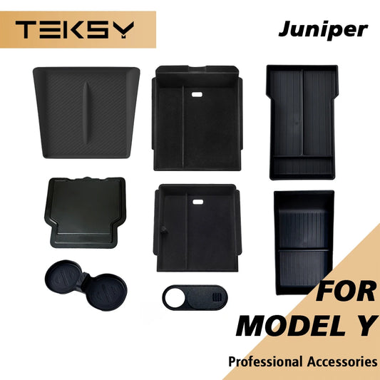 Center Console Storage Organizer Set for 2025 Model Y Juniper