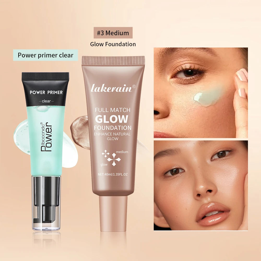 Hydrating Primer and Glow Foundation Makeup Set - 8