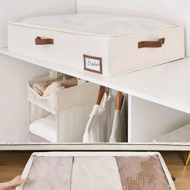 Foldable Underbed Storage Organizer for Blankets and Clothing