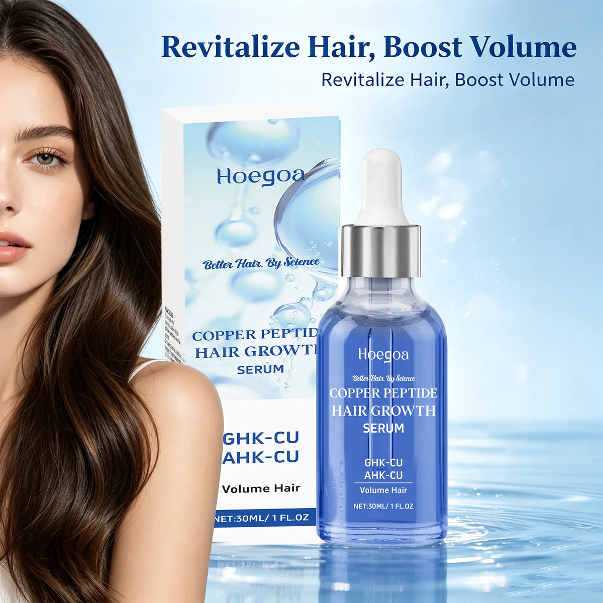 Copper Peptide Hair Growth Serum for Strengthening and Frizz Control
