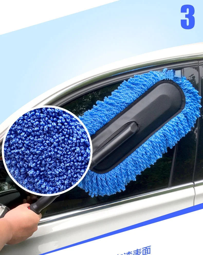 Adjustable Microfiber Car Wash Mop and Cleaning Duster Kit