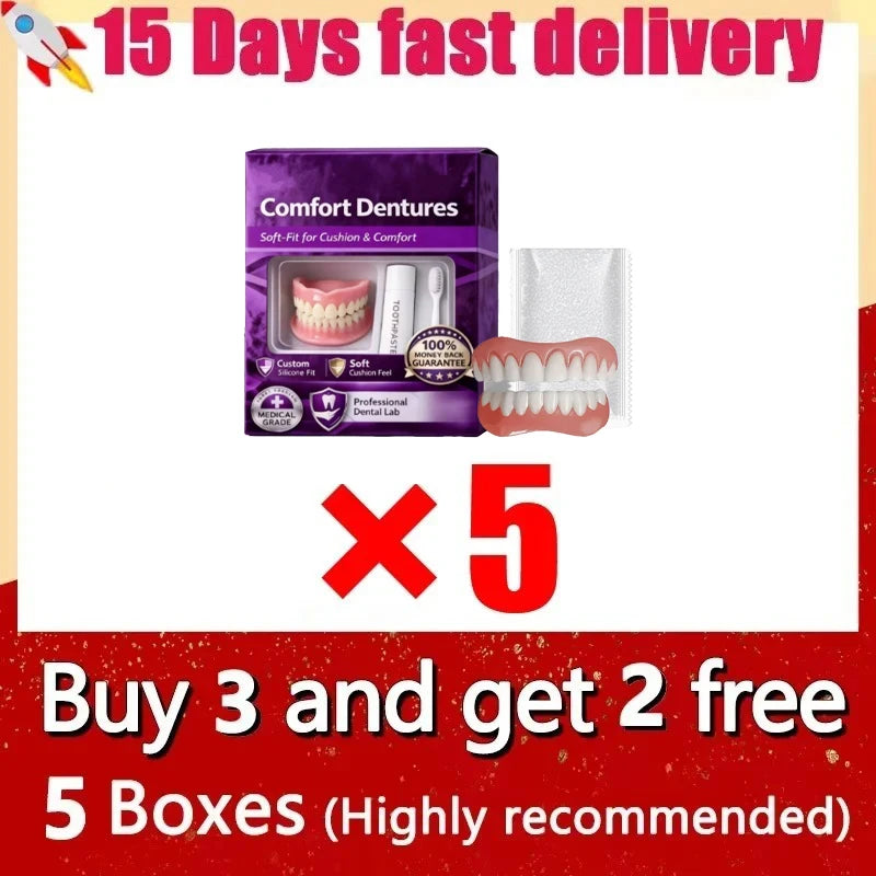 Instant Smile Silicone Upper and Lower Denture Set - 9