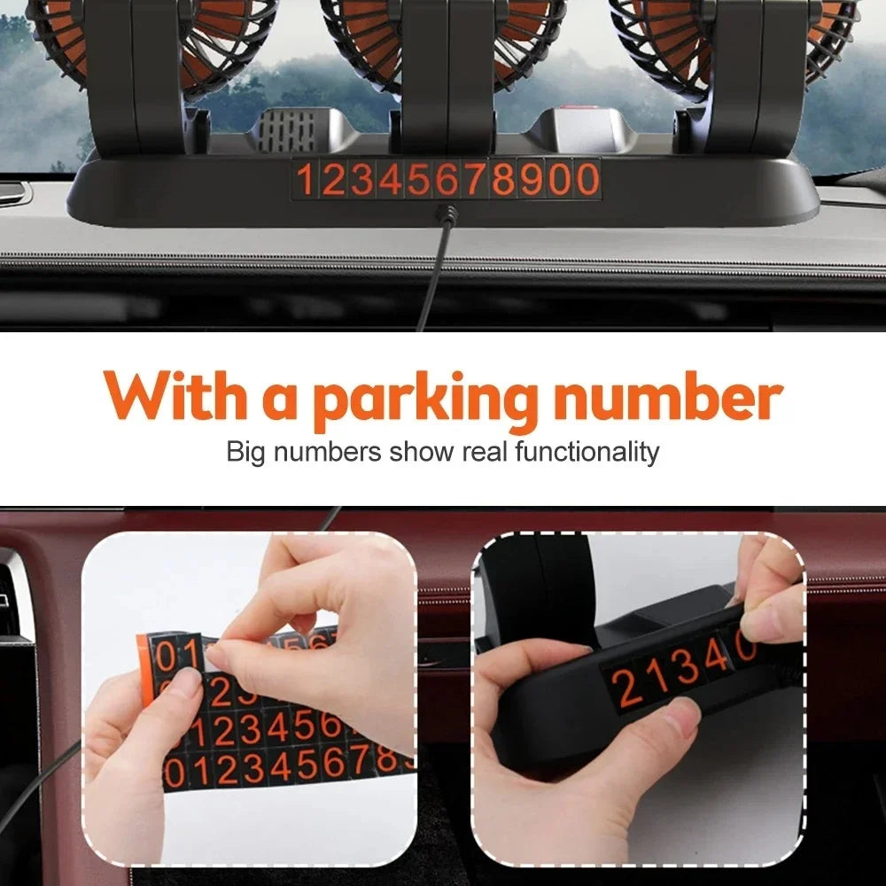 Dual-Head Adjustable Car Cooling Fan for Dashboard - 5