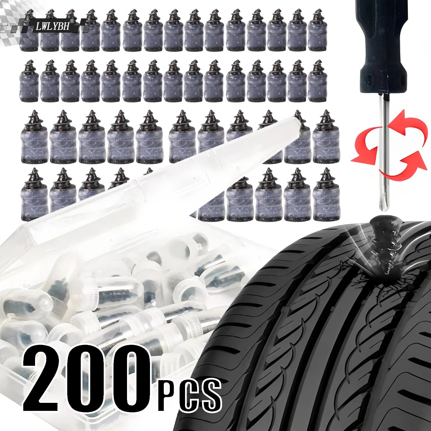 Universal Vacuum Tire Puncture Repair Rubber Nails - 1