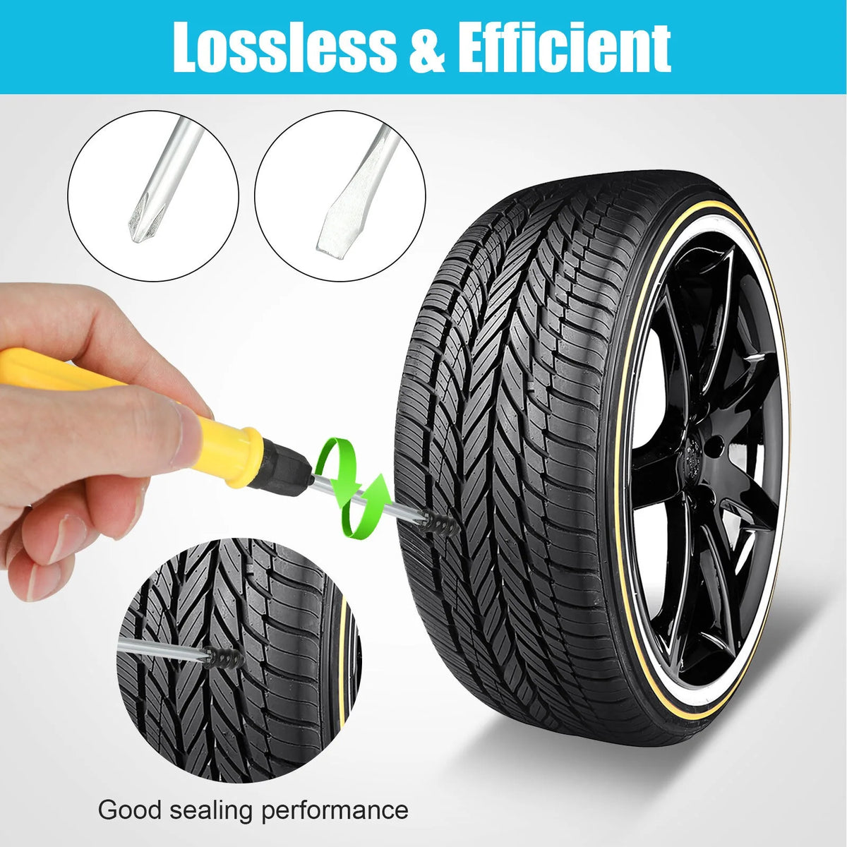 Emergency Tire Puncture Repair Kit for Cars and Motorcycles