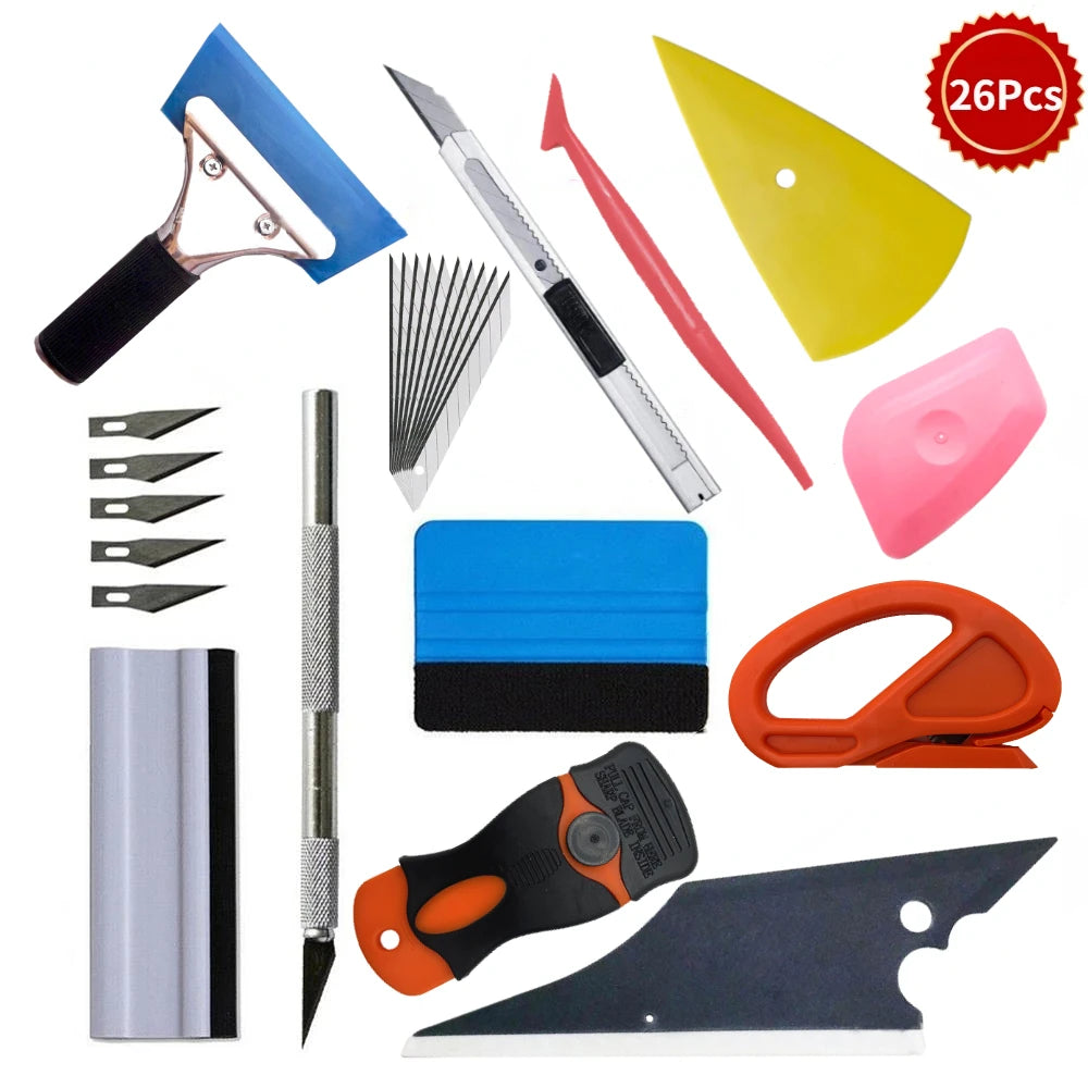 Professional Vinyl Wrap and Car Tint Application Tool Kit - 10