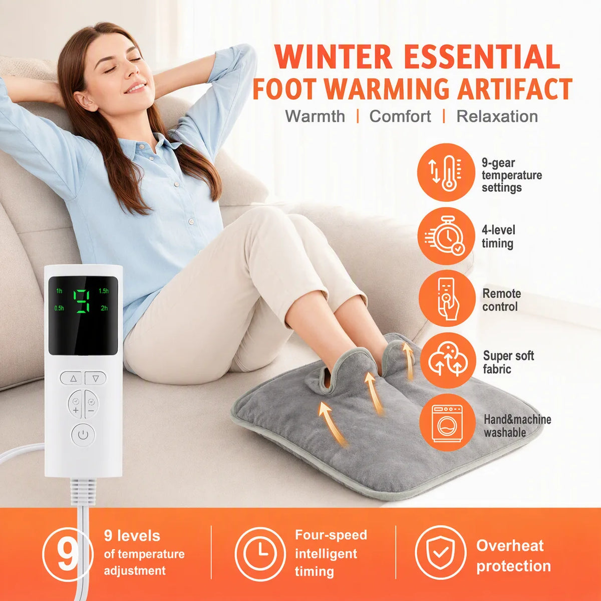 Electric Heated Foot Warmer for Office and Home